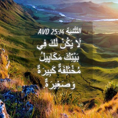Picture 04 - اَلتَّثْنِيَة 25:14 AVD - لَا يَكُنْ لَكَ فِي - Bible Verse Picture
