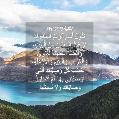 Picture 04 - اَلتَّثْنِيَة 26:13 AVD - تَقُولُ أَمَامَ ٱلرَّبِّ - Bible Verse Picture