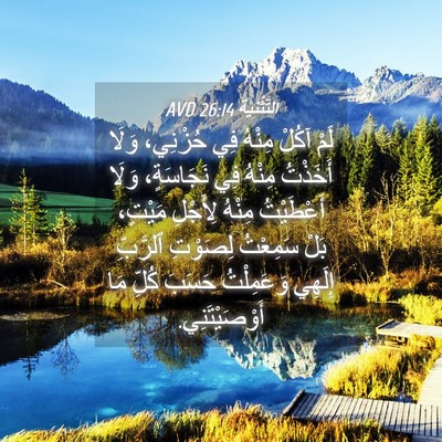 Picture 04 - اَلتَّثْنِيَة 26:14 AVD - لَمْ آكُلْ مِنْهُ فِي - Bible Verse Picture