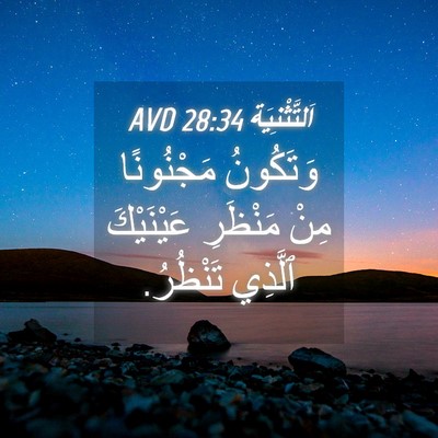 Picture 04 - اَلتَّثْنِيَة 28:34 AVD - وَتَكُونُ مَجْنُونًا مِنْ - Bible Verse Picture