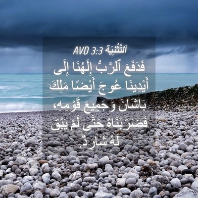Picture 04 - اَلتَّثْنِيَة 3:3 AVD - فَدَفَعَ ٱلرَّبُّ - Bible Verse Picture