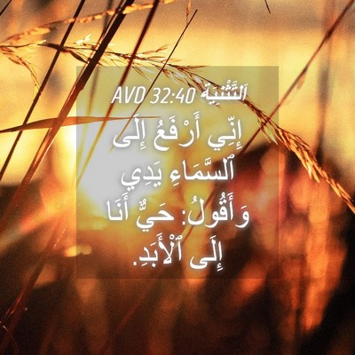 Picture 04 - اَلتَّثْنِيَة 32:40 AVD - إِنِّي أَرْفَعُ إِلَى - Bible Verse Picture