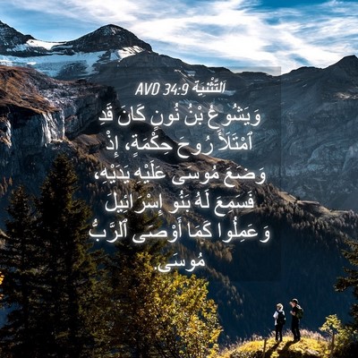 Picture 04 - اَلتَّثْنِيَة 34:9 AVD - وَيَشُوعُ بْنُ نُونٍ كَانَ - Bible Verse Picture