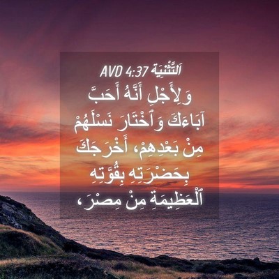 Picture 04 - اَلتَّثْنِيَة 4:37 AVD - وَلِأَجْلِ أَنَّهُ - Bible Verse Picture