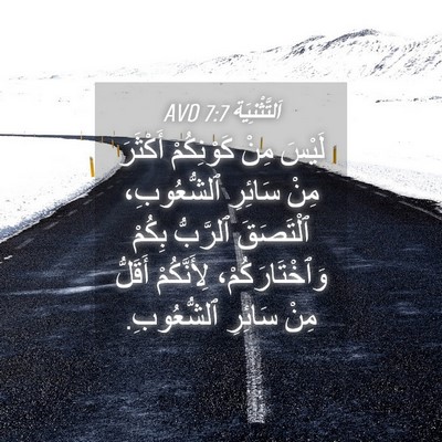 Picture 04 - اَلتَّثْنِيَة 7:7 AVD - لَيْسَ مِنْ كَوْنِكُمْ - Bible Verse Picture