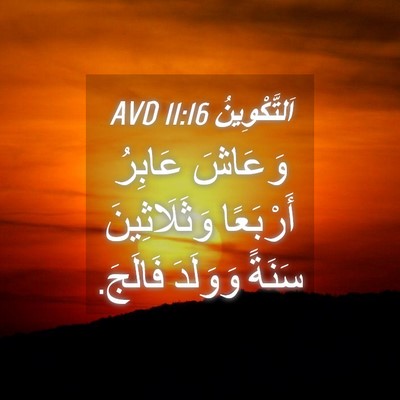 Picture 04 - اَلتَّكْوِينُ 11:16 AVD - وَعَاشَ عَابِرُ أَرْبَعًا - Bible Verse Picture