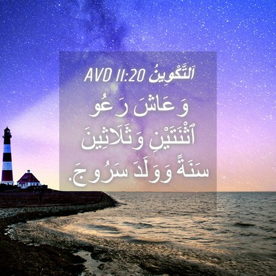 Picture 04 - اَلتَّكْوِينُ 11:20 AVD - وَعَاشَ رَعُو ٱثْنَتَيْنِ - Bible Verse Picture