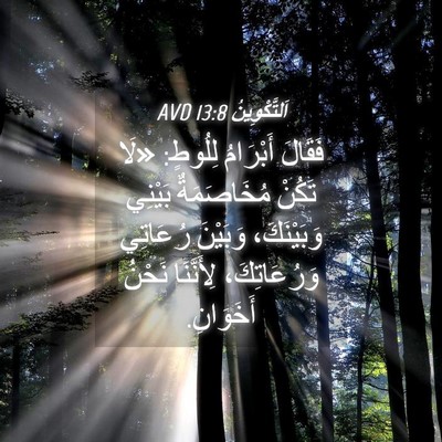 Picture 04 - اَلتَّكْوِينُ 13:8 AVD - فَقَالَ أَبْرَامُ لِلُوطٍ: - Bible Verse Picture