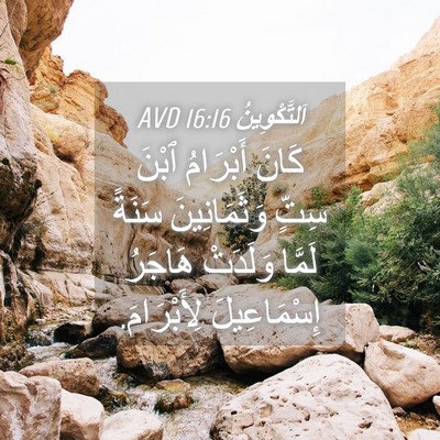 Picture 04 - اَلتَّكْوِينُ 16:16 AVD - كَانَ أَبْرَامُ ٱبْنَ - Bible Verse Picture