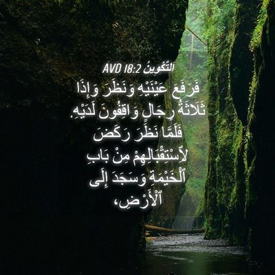 Picture 04 - اَلتَّكْوِينُ 18:2 AVD - فَرَفَعَ عَيْنَيْهِ - Bible Verse Picture