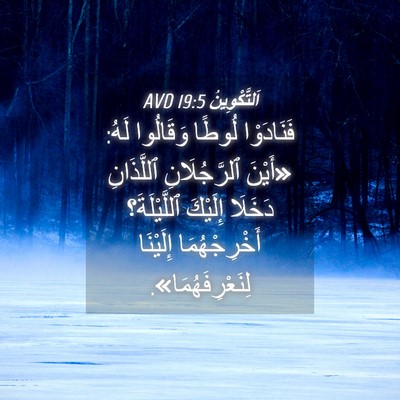 Picture 04 - اَلتَّكْوِينُ 19:5 AVD - فَنَادَوْا لُوطًا - Bible Verse Picture