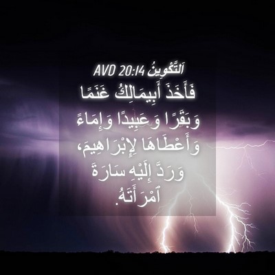 Picture 04 - اَلتَّكْوِينُ 20:14 AVD - فَأَخَذَ أَبِيمَالِكُ - Bible Verse Picture