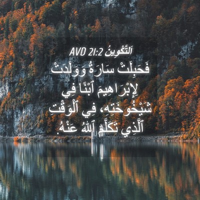 Picture 04 - اَلتَّكْوِينُ 21:2 AVD - فَحَبِلَتْ سَارَةُ - Bible Verse Picture