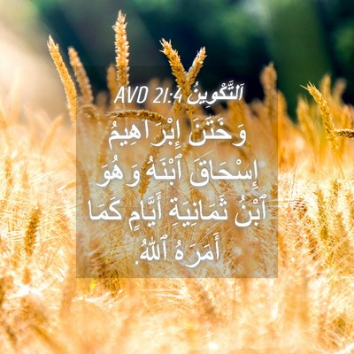 Picture 04 - اَلتَّكْوِينُ 21:4 AVD - وَخَتَنَ إِبْرَاهِيمُ - Bible Verse Picture