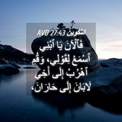 Picture 04 - اَلتَّكْوِينُ 27:43 AVD - فَٱلْآنَ يَا ٱبْنِي - Bible Verse Picture