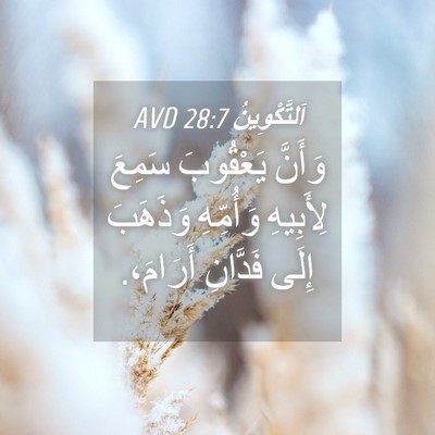 Picture 04 - اَلتَّكْوِينُ 28:7 AVD - وَأَنَّ يَعْقُوبَ سَمِعَ - Bible Verse Picture