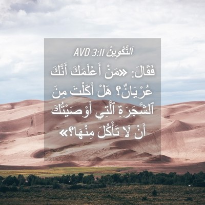 Picture 04 - اَلتَّكْوِينُ 3:11 AVD - فَقَالَ: «مَنْ أَعْلَمَكَ - Bible Verse Picture