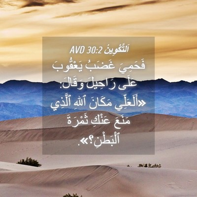 Picture 04 - اَلتَّكْوِينُ 30:2 AVD - فَحَمِيَ غَضَبُ يَعْقُوبَ - Bible Verse Picture