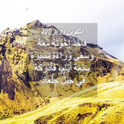 Picture 04 - اَلتَّكْوِينُ 31:23 AVD - فَأَخَذَ إِخْوَتَهُ - Bible Verse Picture