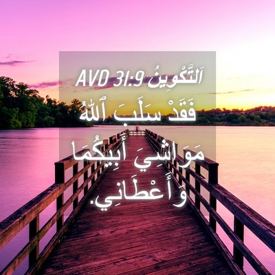 Picture 04 - اَلتَّكْوِينُ 31:9 AVD - فَقَدْ سَلَبَ ٱللهُ - Bible Verse Picture
