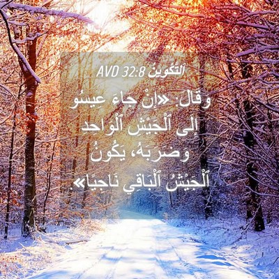 Picture 04 - اَلتَّكْوِينُ 32:8 AVD - وَقَالَ: «إِنْ جَاءَ - Bible Verse Picture