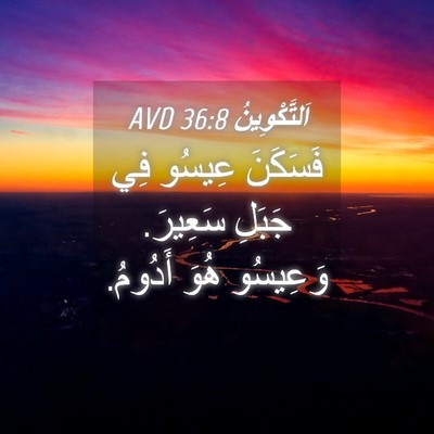 Picture 04 - اَلتَّكْوِينُ 36:8 AVD - فَسَكَنَ عِيسُو فِي جَبَلِ - Bible Verse Picture