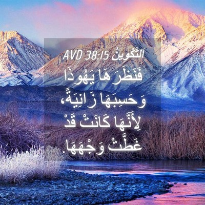 Picture 04 - اَلتَّكْوِينُ 38:15 AVD - فَنَظَرَهَا يَهُوذَا - Bible Verse Picture
