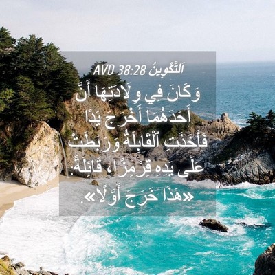 Picture 04 - اَلتَّكْوِينُ 38:28 AVD - وَكَانَ فِي وِلَادَتِهَا - Bible Verse Picture
