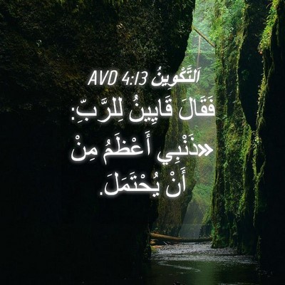 Picture 04 - اَلتَّكْوِينُ 4:13 AVD - فَقَالَ قَايِينُ - Bible Verse Picture