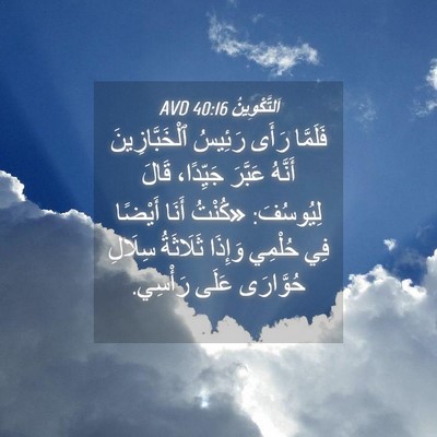 Picture 04 - اَلتَّكْوِينُ 40:16 AVD - فَلَمَّا رَأَى رَئِيسُ - Bible Verse Picture