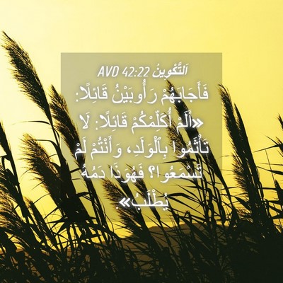 Picture 04 - اَلتَّكْوِينُ 42:22 AVD - فَأَجَابَهُمْ رَأُوبَيْنُ - Bible Verse Picture