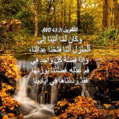Picture 04 - اَلتَّكْوِينُ 43:21 AVD - وَكَانَ لَمَّا أَتَيْنَا - Bible Verse Picture