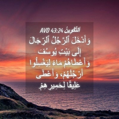 Picture 04 - اَلتَّكْوِينُ 43:24 AVD - وَأَدْخَلَ ٱلرَّجُلُ - Bible Verse Picture