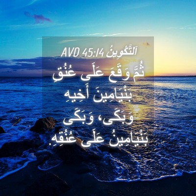 Picture 04 - اَلتَّكْوِينُ 45:14 AVD - ثُمَّ وَقَعَ عَلَى عُنُقِ - Bible Verse Picture