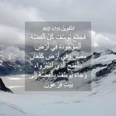 Picture 04 - اَلتَّكْوِينُ 47:14 AVD - فَجَمَعَ يُوسُفُ كُلَّ - Bible Verse Picture