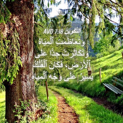 Picture 04 - اَلتَّكْوِينُ 7:18 AVD - وَتَعَاظَمَتِ ٱلْمِيَاهُ - Bible Verse Picture