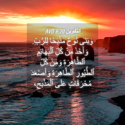 Picture 04 - اَلتَّكْوِينُ 8:20 AVD - وَبَنَى نُوحٌ مَذْبَحًا - Bible Verse Picture