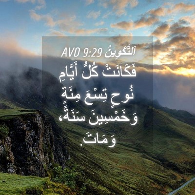 Picture 04 - اَلتَّكْوِينُ 9:29 AVD - فَكَانَتْ كُلُّ أَيَّامِ - Bible Verse Picture