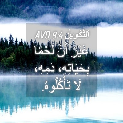 Picture 04 - اَلتَّكْوِينُ 9:4 AVD - غَيْرَ أَنَّ لَحْمًا - Bible Verse Picture