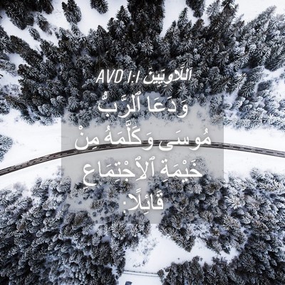 Picture 04 - اَللَّاوِيِّينَ 1:1 AVD - وَدَعَا ٱلرَّبُّ مُوسَى - Bible Verse Picture