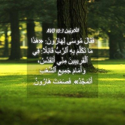 Picture 04 - اَللَّاوِيِّينَ 10:3 AVD - فَقَالَ مُوسَى لِهَارُونَ: - Bible Verse Picture