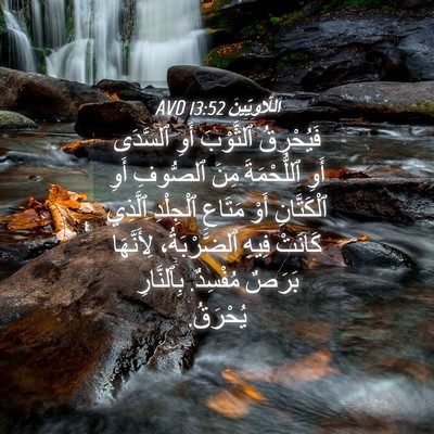 Picture 04 - اَللَّاوِيِّينَ 13:52 AVD - فَيُحْرِقُ ٱلثَّوْبَ أَوِ - Bible Verse Picture