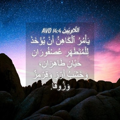 Picture 04 - اَللَّاوِيِّينَ 14:4 AVD - يَأْمُرُ ٱلْكَاهِنُ أَنْ - Bible Verse Picture