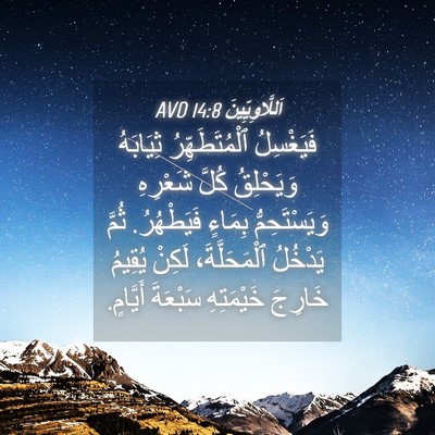 Picture 04 - اَللَّاوِيِّينَ 14:8 AVD - فَيَغْسِلُ ٱلْمُتَطَهِّرُ - Bible Verse Picture
