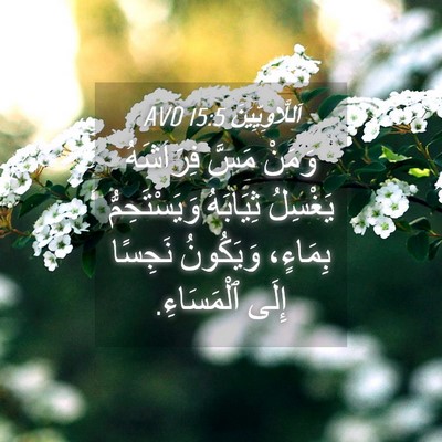 Picture 04 - اَللَّاوِيِّينَ 15:5 AVD - وَمَنْ مَسَّ فِرَاشَهُ - Bible Verse Picture