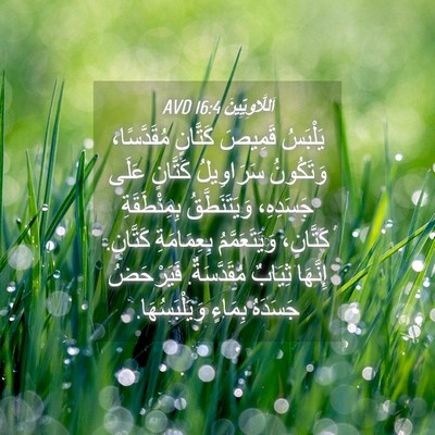 Picture 04 - اَللَّاوِيِّينَ 16:4 AVD - يَلْبَسُ قَمِيصَ كَتَّانٍ - Bible Verse Picture