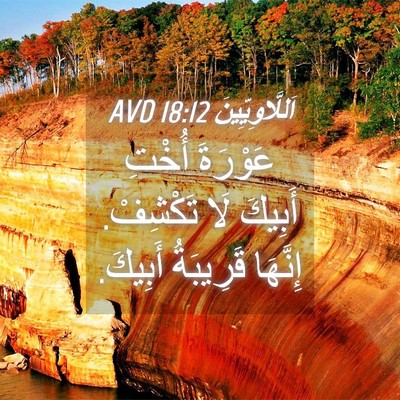 Picture 04 - اَللَّاوِيِّينَ 18:12 AVD - عَوْرَةَ أُخْتِ أَبِيكَ - Bible Verse Picture