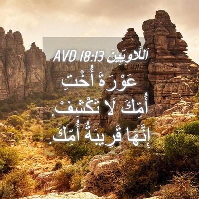 Picture 04 - اَللَّاوِيِّينَ 18:13 AVD - عَوْرَةَ أُخْتِ أُمِّكَ - Bible Verse Picture