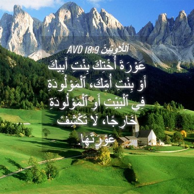 Picture 04 - اَللَّاوِيِّينَ 18:9 AVD - عَوْرَةَ أُخْتِكَ بِنْتِ - Bible Verse Picture