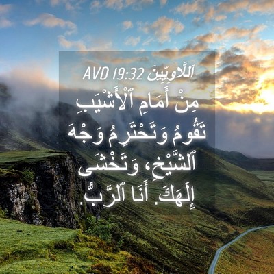 Picture 04 - اَللَّاوِيِّينَ 19:32 AVD - مِنْ أَمَامِ ٱلْأَشْيَبِ - Bible Verse Picture
